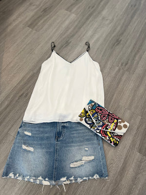 White Contrast Cami
