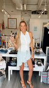 White Button Down Tie Top