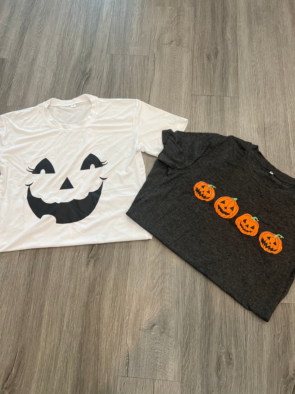 Pumpkin Face White Tee