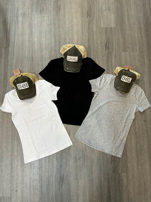 Basic Grey V-Neck Tee