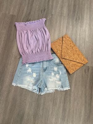 Lilac Ribbed Tube Top